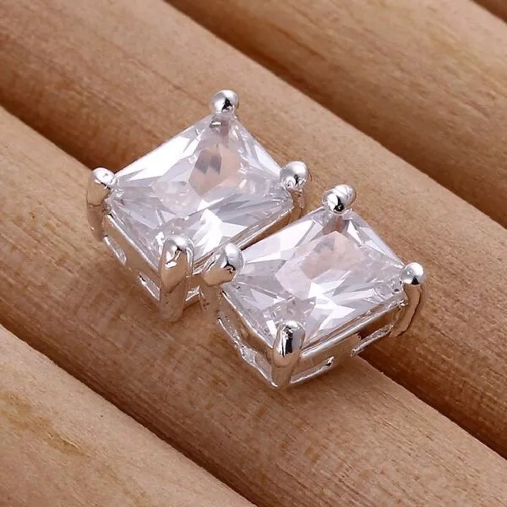 925 Rectangle Earrings